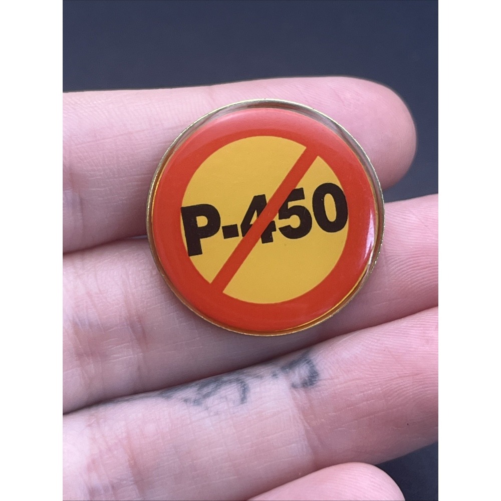 Vote No On P-450 Political Lapel Hat Pin